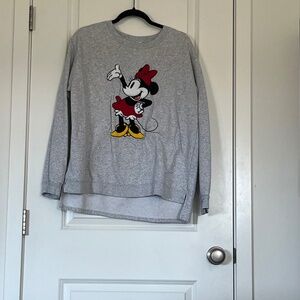 Minnie Mouse Grey Crewneck Sweater Size XXL